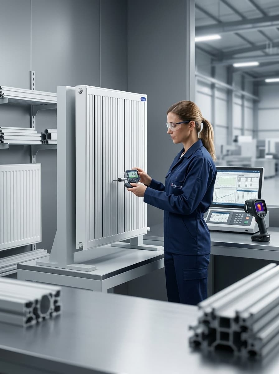 Alurator kalite kontrol: alüminyum radyatörde ölçüm, malzeme ve test süreci