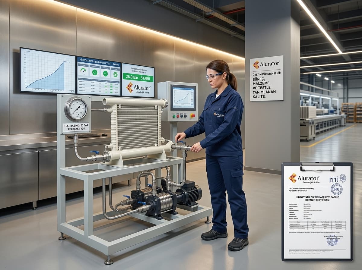 Alurator hidrostatik sızdırmazlık ve basınç testi